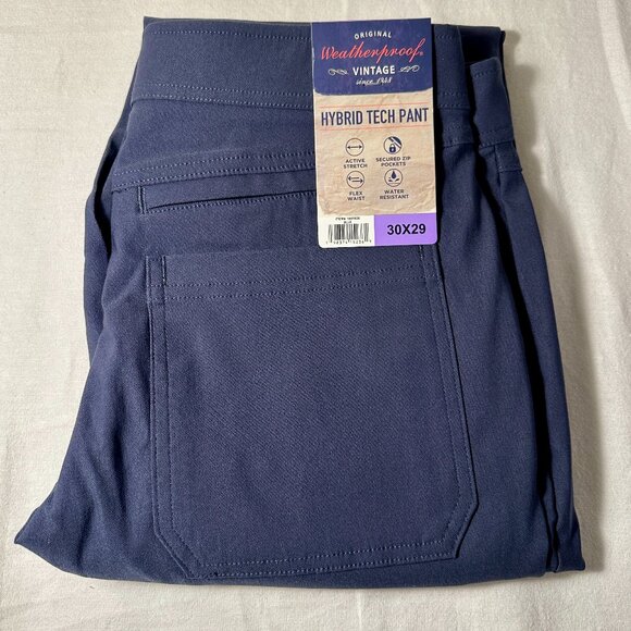 Weatherproof Vintage Men's Hybrid Tech Pant 30X29 Blue Stretch Water Resistant - Picture 12 of 12